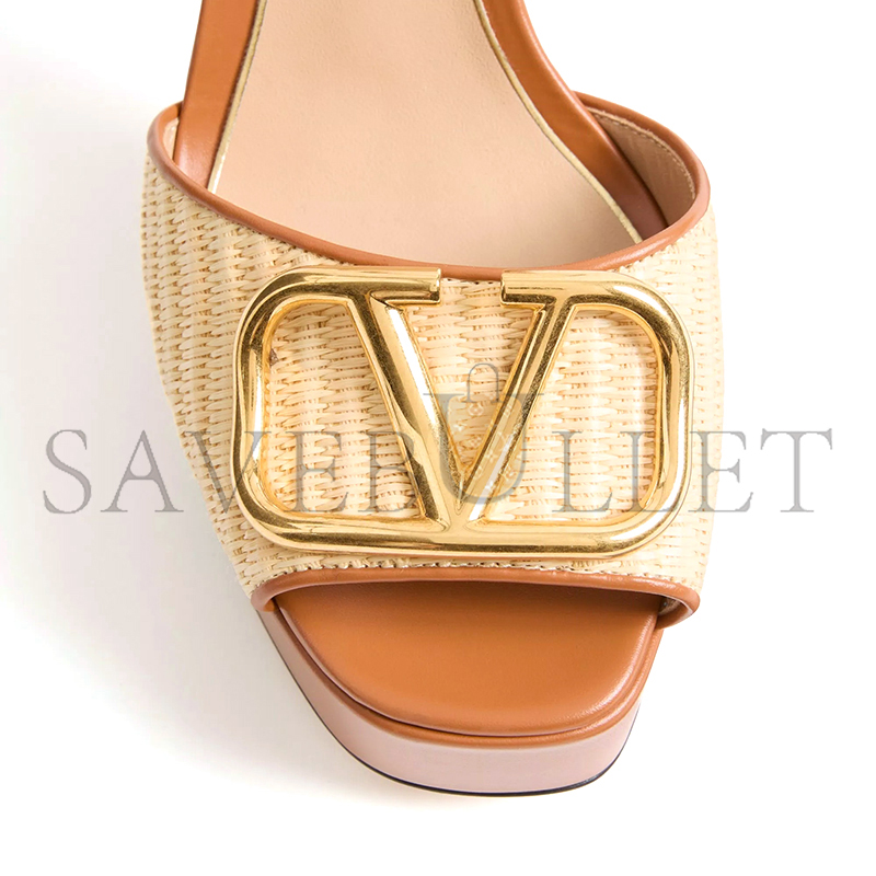 VALENTINO GARAVANI VLOGO SIGNATURE PLATFORM SANDAL IN RAFFIA 115MM 8W2S0FG2THQ_DAD